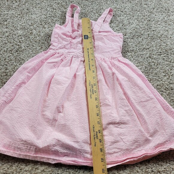 POLO RALPH LAUREN Dress Girls 6X Pink Seersucker Striped Sleeveless Lined - Picture 3 of 6